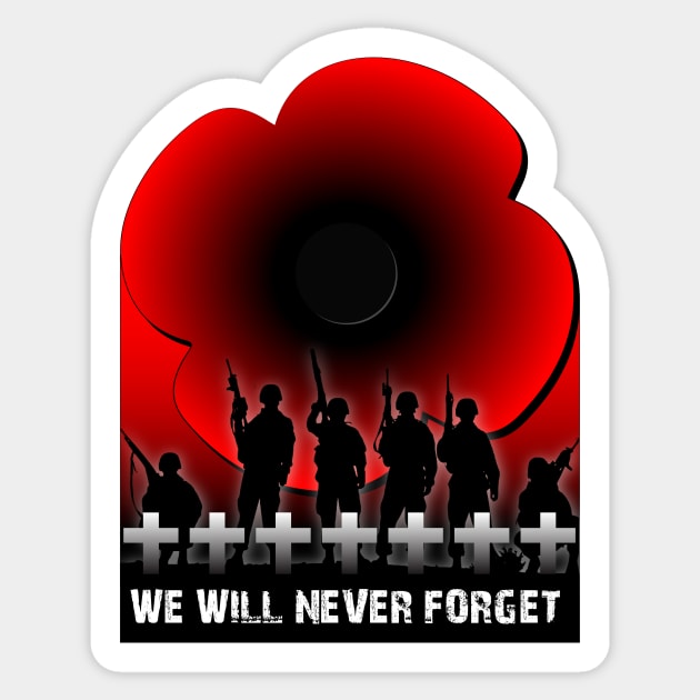 We will Never Forget, Band of Brothers Sticker by Hunter